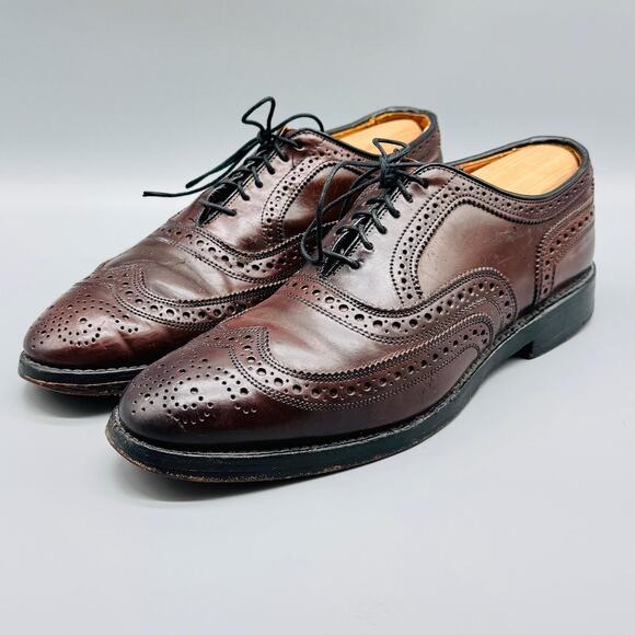 Allen Edmonds Shoes Mens 8 Brown Oxford Wingtip Cambridge Shell Cordovan Dress - Picture 3 of 12